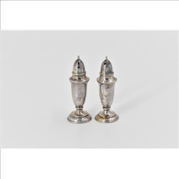 Sterling Silver E P Vintage Classic Salt Pepper Shaker Set (2 pcs)