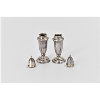 Sterling Silver E P Vintage Classic Salt Pepper Shaker Set (2 pcs)