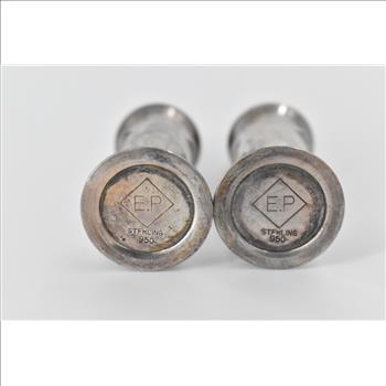 Sterling Silver E P Vintage Classic Salt Pepper Shaker Set (2 pcs)