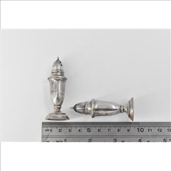 Sterling Silver E P Vintage Classic Salt Pepper Shaker Set (2 pcs)