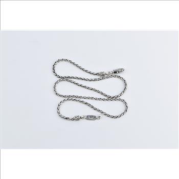 Sterling Silver EFFY Wheat Palma Link Designer 2.5mm Chain Necklace 18