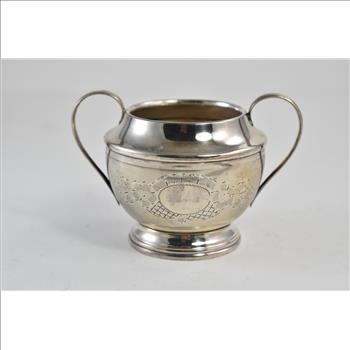 Sterling Silver Egyptian Silver Floral Engraved Sugar