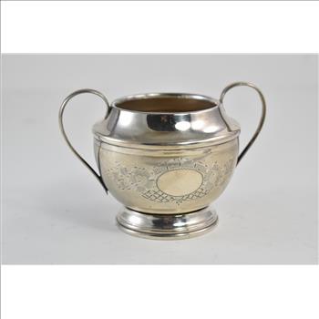 Sterling Silver Egyptian Silver Floral Engraved Sugar