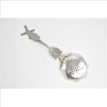 Sterling Silver Elaborate Dutch Village Scene Articulated Wind Mill Spoon