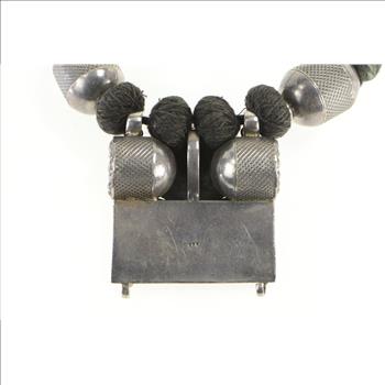 Sterling Silver Elaborate Floral Bird Tibetan Medallion Rope Necklace 18.5