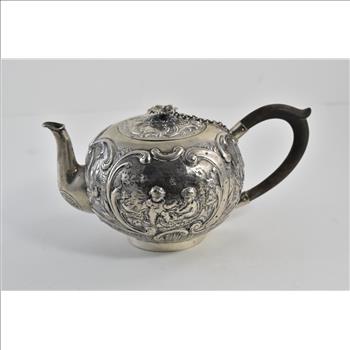 Sterling Silver Elaborate Rococo Repousse Tea Pot