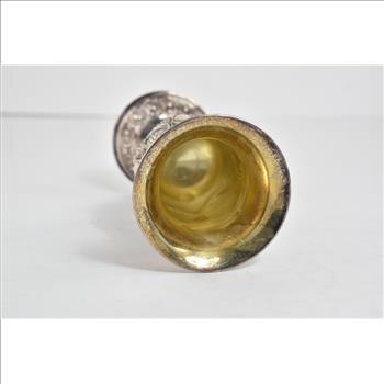 Sterling Silver Elaborate Rococo Wedding Goblet Repousse