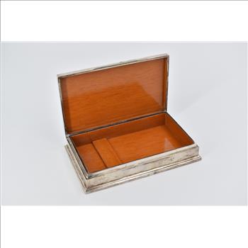 Sterling Silver Elaborate Siamese Elephant Battle Scene Wood Lined Box