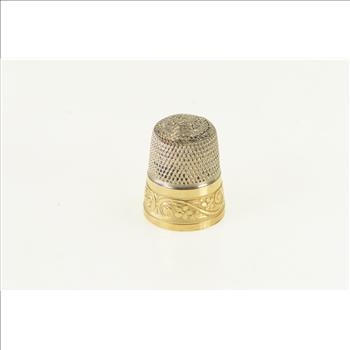 Sterling Silver Engraved Vintage Thimble Sewing Tool