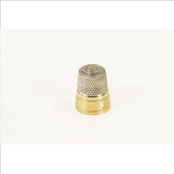 Sterling Silver Engraved Vintage Thimble Sewing Tool