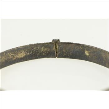 Sterling Silver Feather Inlay Vintage Statement Bangle Bracelet 8