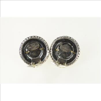 Sterling Silver Flli Menegatti 14k Gold Round Clip Earrings