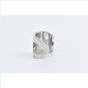 Sterling Silver Franco Pianegonda Designer Loop Curved Ring, Size 6.75