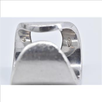 Sterling Silver Franco Pianegonda Designer Loop Curved Ring, Size 6.75