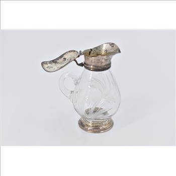 Sterling Silver Frank M Whiting & Co Cut Crystal Syrup Pitcher