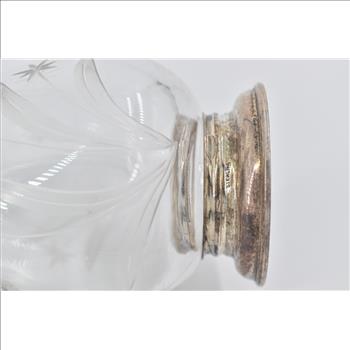 Sterling Silver Frank M Whiting & Co Cut Crystal Syrup Pitcher