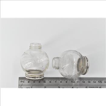 Sterling Silver Frank M Whiting Crystal Leaf Salt Pepper Shaker (2 pcs)