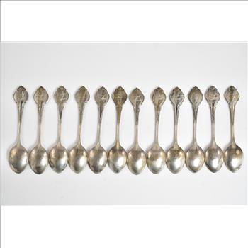Sterling Silver Franklin Mint Zodiac Signature Edition Spoon Set (12 pcs.)