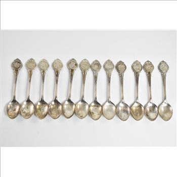 Sterling Silver Franklin Mint Zodiac Signature Edition Spoon Set (12 pcs.)