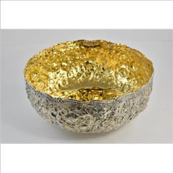 Sterling Silver Galmer Ltd Repousse Floral Serving Bowl