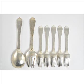 Sterling Silver Georg Jensen Continental Partial Salad Set (7 pcs.)