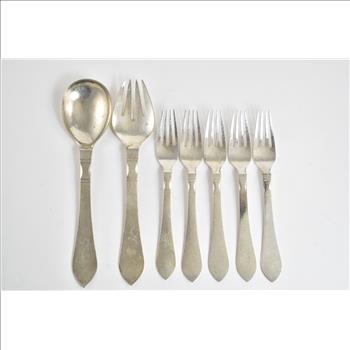 Sterling Silver Georg Jensen Continental Partial Salad Set (7 pcs.)
