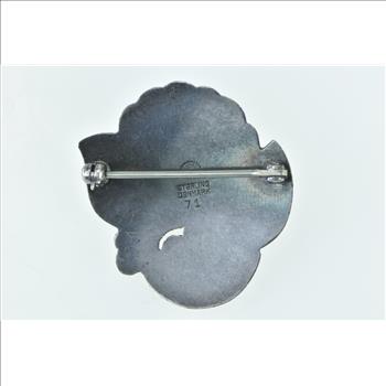 Sterling Silver Georg Jensen Green Agate Leaf Vintage 71 Pin/Brooch