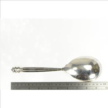 Sterling Silver Georg Jensen Konge Acorn Serving Spoon