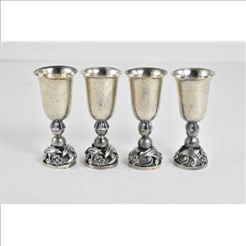Sterling Silver Georg Jensen La Paglia Cordial Cup Set (4x)