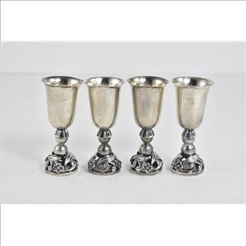 Sterling Silver Georg Jensen La Paglia Cordial Cup Set (4x)