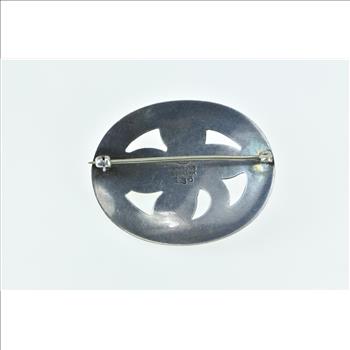 Sterling Silver Georg Jensen Ornate Moonstone Leaf Swirl 138 Pin/Brooch
