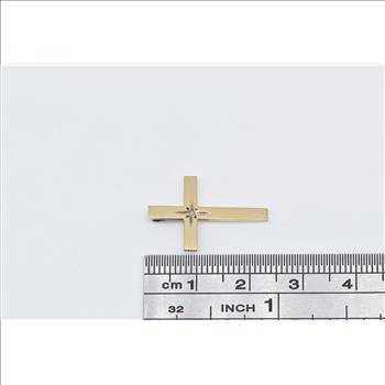 Sterling Silver Gold Plated Diamond Cross Christian Faith Pendant