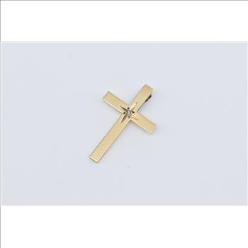 Sterling Silver Gold Plated Diamond Cross Christian Faith Pendant