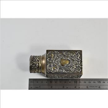 Sterling Silver Goldsmiths Co. Repousse Cupid Antique Tea Caddy