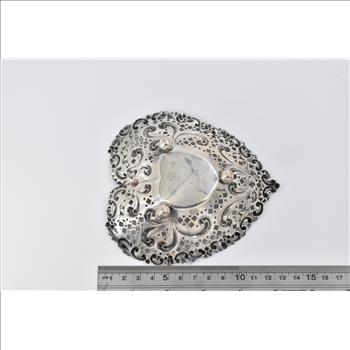 Sterling Silver Gorham 966 Filigree Footed Ball Heart Dish