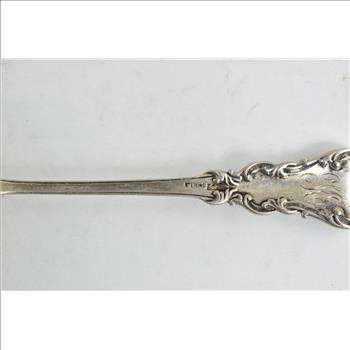 Sterling Silver Gorham Floral Enamel Ornate Bread Fork 8