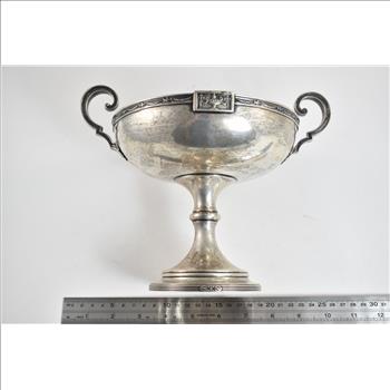 Sterling Silver Gorham Pedestal Ornate Handled Fruit Bowl