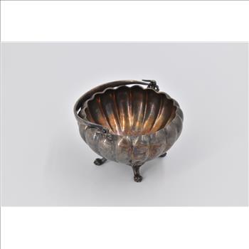 Sterling Silver Gorham Scalloped Basket Candy Handle Bowl