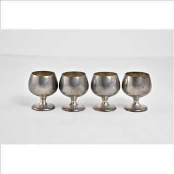 Sterling Silver Gorham Sterling Set of Four Rounded Cordial Cups