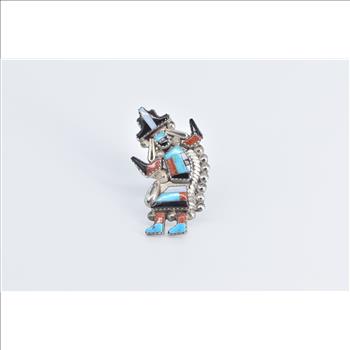 Sterling Silver G&P Vacit ca1950 Zuni Fetish Native American Ring, Size 7.75