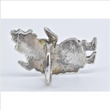 Sterling Silver G&P Vacit ca1950 Zuni Fetish Native American Ring, Size 7.75