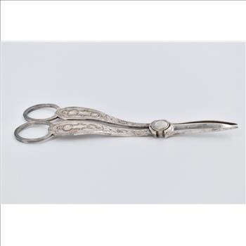 Sterling Silver Grape Shears Scissors Vintage Engraved