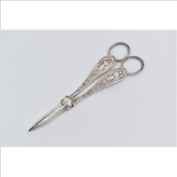 Sterling Silver Grape Shears Scissors Vintage Engraved