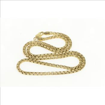 Sterling Silver Grooved Textured Rounded Box Link Chain Necklace 24