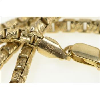 Sterling Silver Grooved Textured Rounded Box Link Chain Necklace 24