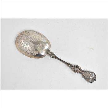 Sterling Silver Hardy & Hayes Ornate Pierced Serving Spoon