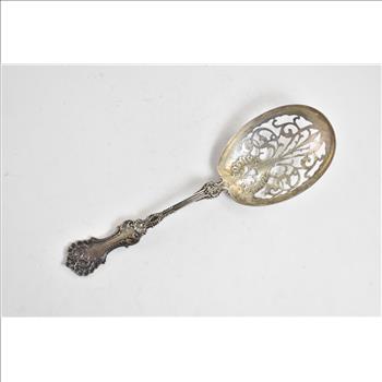 Sterling Silver Hardy & Hayes Ornate Pierced Serving Spoon