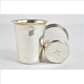 Sterling Silver Hazorfim Ltd Set of 2x Monogrammable Cups