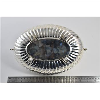Sterling Silver Hazorfim Swirl Pattern Oval Bowl Serving Dish
