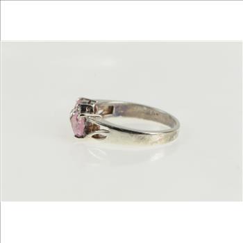 Sterling Silver Heart Pink CZ Love Symbol Promise Ring, Size 6